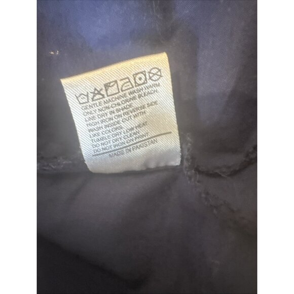 The Working Women Navy Blue 3/4 Sleeve Tunic Dress W/ Red Embroidery & Button De - Picture 9 of 12